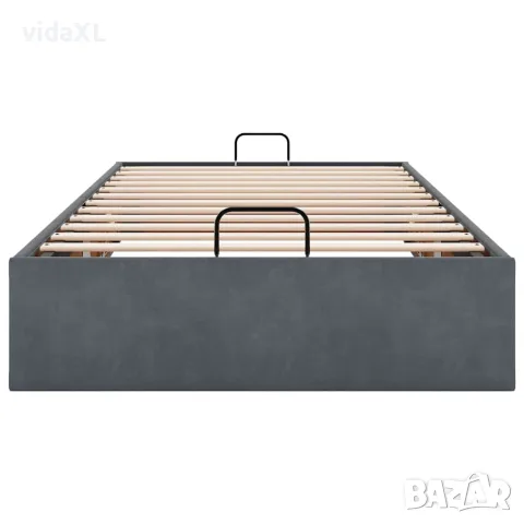 vidaXL Османска рамка за легло без матрак, тъмносива, 90x200см, кадифе, снимка 7 - Спални и легла - 56146978