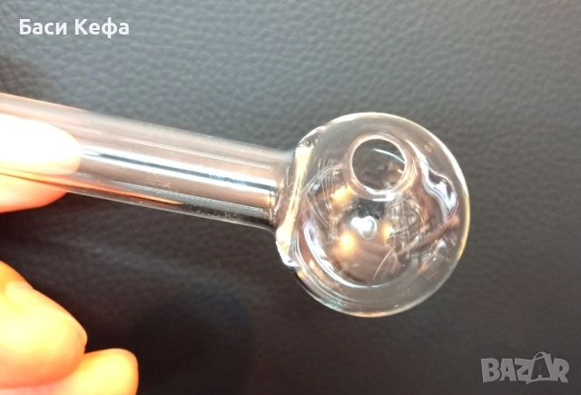 Стъклена ЛУЛА ( Фифка ) - 17 см, снимка 3 - Лули - 52394572