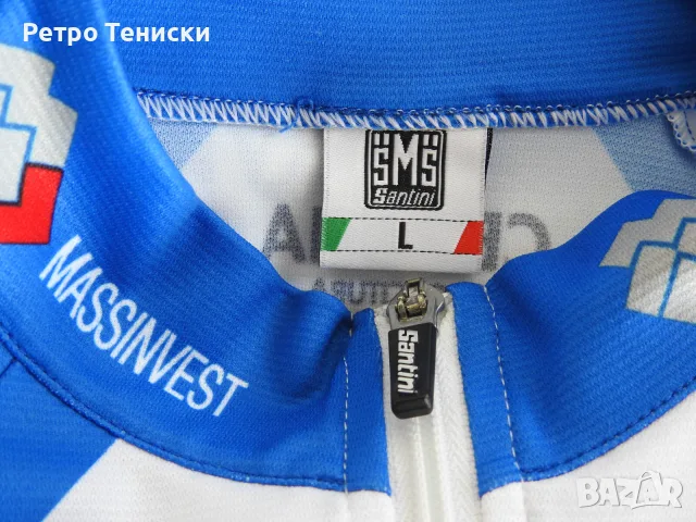 Тениска Santini — Мъже размер L Бяло, снимка 4 - Детски анцузи и суичери - 56314868