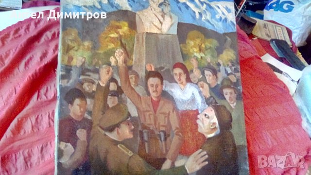 Стара маслена картина платно подписана, снимка 4 - Картини - 41406246