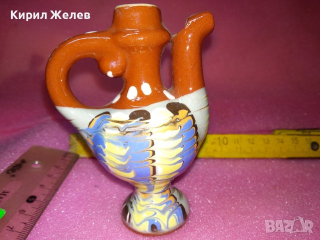 КЕРАМИЧНО БЪРДУЧЕ СВИРКА РЪЧНА МАЙСТОРСКА ИЗРАБОТКА ТРАДИЦИОНЕН ЕТНО СУВЕНИР ГЛЕДЖОСАНА ГЛИНА 42938, снимка 2 - Декорация за дома - 44297513