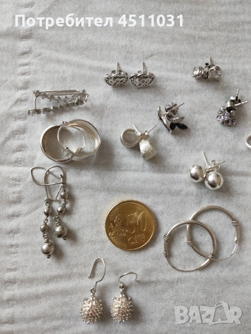 Сребърни обеци,различни видове, снимка 2 - Обеци - 53763979