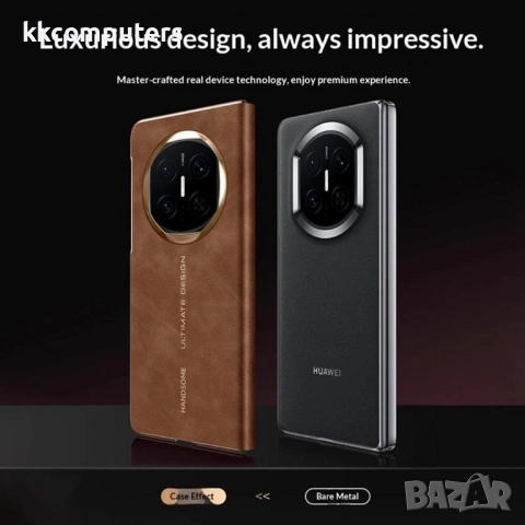 Кожен Флип Калъф за Huawei Mate X7 - Smart View Прозорец, Магнитно затваряне, 360° Защита, Авт. Вкл., снимка 7 - Калъфи, кейсове - 53149312