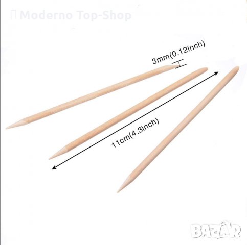 Дървени пръчици за избутване на кожички., снимка 5 - Продукти за маникюр - 34716460