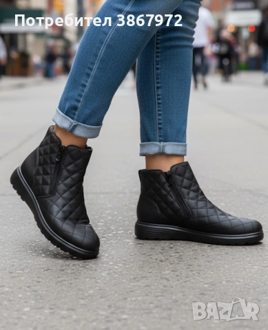 Дамски Боти на квадрати с два ципа 