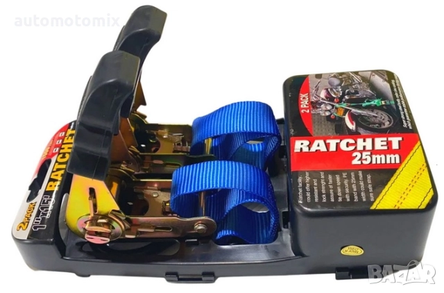 Колани за укрепване на багаж до 1.5т, 2броя, Въже за багаж с притягане, С тресчотка - 254047