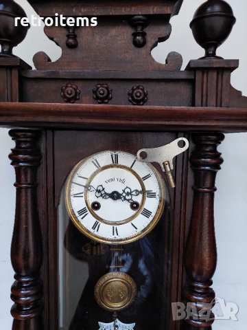Старинен стенен часовник Friedrich Mauthe, начало на XX век, снимка 3 - Антикварни и старинни предмети - 40227592
