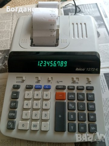 IBICO 1272E НАСТОЛЕН КАЛКУЛАТОР С ДИСПЛЕЙ И ПРИНТЕР 12 РАЗРЯДА НА ЕКРАНА КАТО НОВ, снимка 5 - Други - 41650960