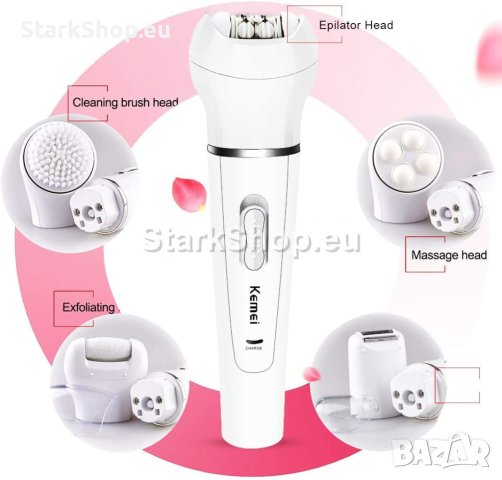 Епилатор 5в1 четка за лице, самобръсначка, масажор Beauty Tools Browns kemei, снимка 6 - Друга електроника - 40808884