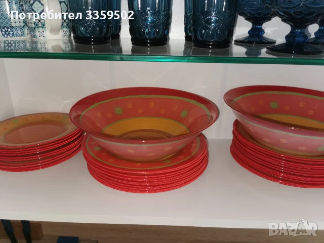 Дизайнерски сервиз за хранене, чинии Парео Корайл Pareo Corail, снимка 2 - Чинии - 50749632