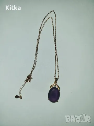 Колие с висулка аметист , снимка 6 - Колиета, медальони, синджири - 33292447