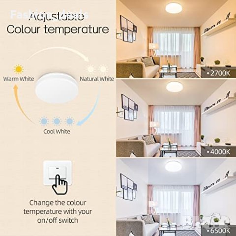 Нова LED лампа за таван 15W Осветление за баня спалня кухня коридор хол, снимка 2 - Лампи за таван - 40578771