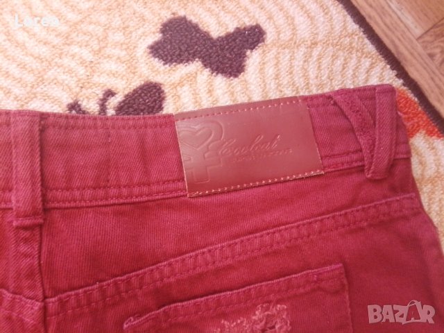 Като нови!❤️Cool cat❤️Къси дънки цвят бордо, снимка 11 - Дънки - 41460221