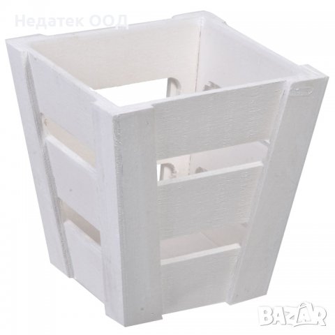 Великденска декорация,Дървена клетка, Бяла, 11x11x11см