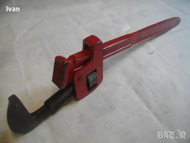 2" ЦОЛА ГОЛЯМ НЕМСКИ ВОДОПРОВОДЕН КЛЮЧ ПОЧТИ НОВ ОТЛИЧЕН 61см/Захват 80мм DROP FORCED ПРОФЕСИОНАЛЕН, снимка 15 - Други инструменти - 48228638
