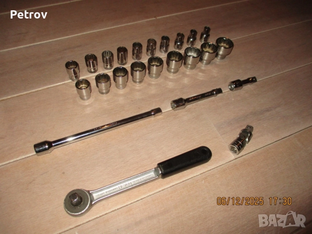 HEYCO - No.50-00-1/50-12 - MADE IN GERMANY - 1/2" ПРОФЕСИОНАЛНИ Тресчотка, Вложки 10-32mm,Удължител 