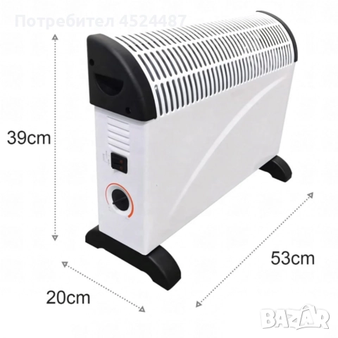 Електрически конвектор 2000 W с термостат – Енергийно ефективен и тих отоплител за всяко помещение, снимка 7 - Отоплителни печки - 52829726