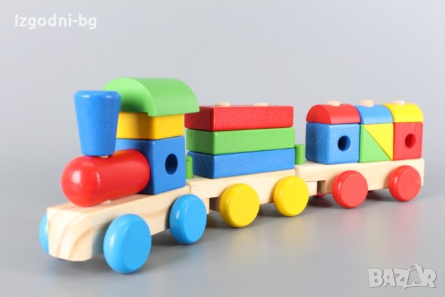 Дървено влакче с блокчета, снимка 6 - Игри и пъзели - 41942100
