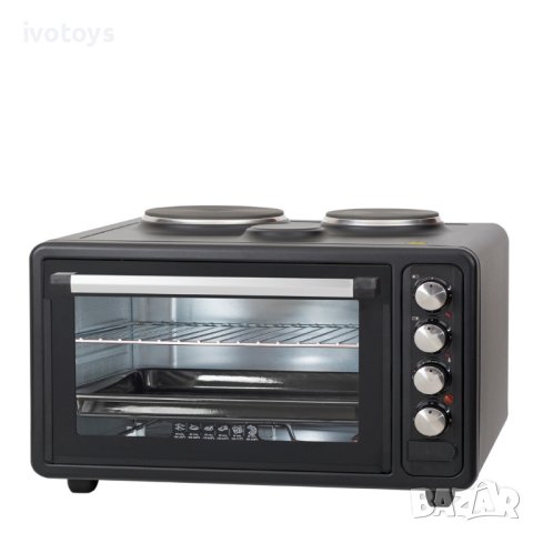 Готварска печка с два котлона ZEPHYR ZP 1441 M40, 40 литра, 3800W, 3 степени на мощност, Черен, снимка 1