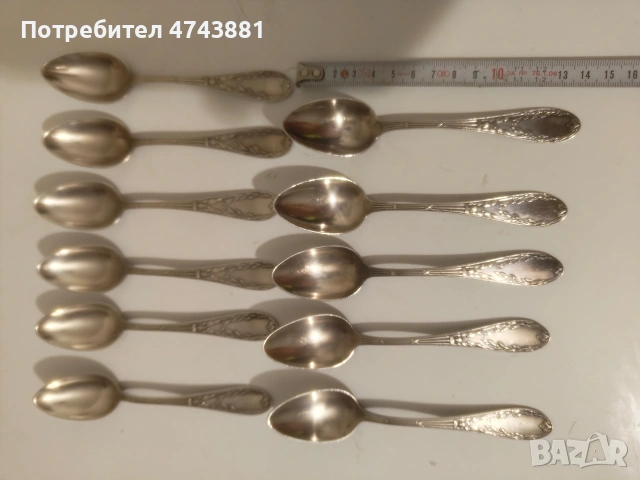 Лъжички посребрени, снимка 7 - Прибори за хранене, готвене и сервиране - 53743864