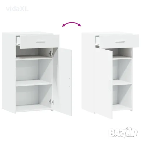 vidaXL Бюфет, бял, 50x42,5x93 см, инженерно дърво, снимка 7 - Бюфети - 56148161