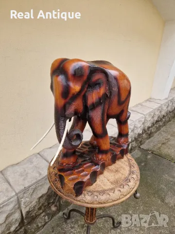 Огромна антикварна колекционерска дървена фигура статуетка , снимка 4 - Статуетки - 49620779