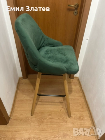 Бар табуретки/тъмнозелени/кадифе, снимка 5 - Столове - 51718476
