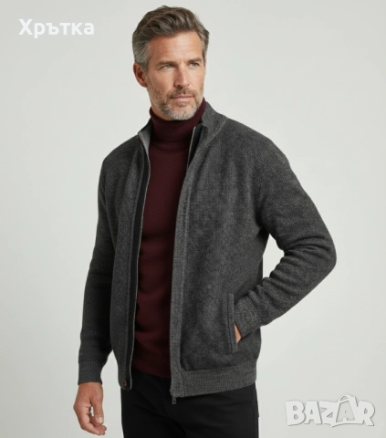 Tom Rusborg - Мъжко плетено яке от 100% кашмир размер M-L