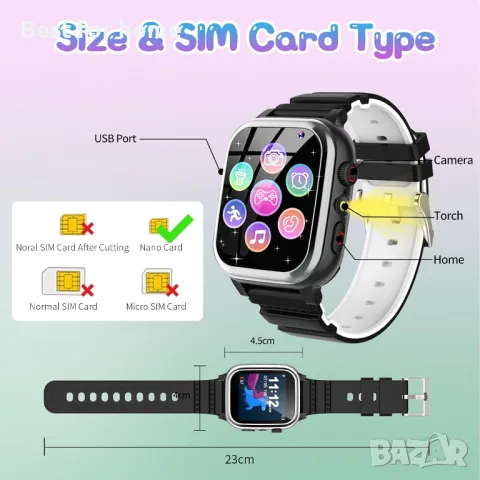 Смарт часовник- телефон JUBUNRER за деца 2025, снимка 8 - Детски - 48735791