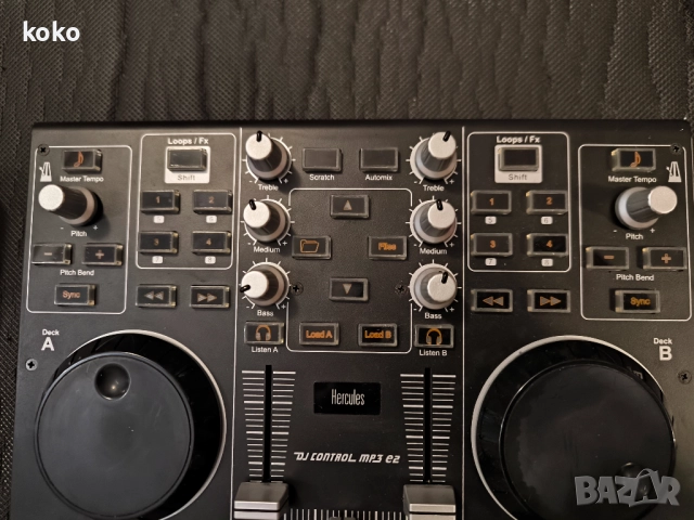 Dj пулт Hercules MP3 E2 , снимка 2 - Ресийвъри, усилватели, смесителни пултове - 52279245