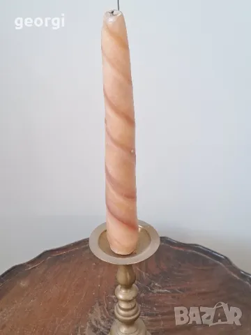 Масивен бронзов свещник 19/3, снимка 2 - Декорация за дома - 49124295