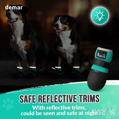 Eyein Кучешки ботуши, водоустойчиви, дишащи, отразяващи, неплъзгащи се (размер 4:5,1-5,5 см), снимка 5 - За кучета - 49513751