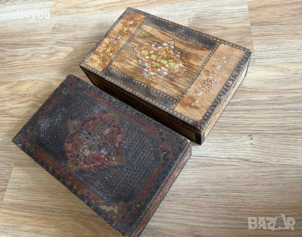 Ретро стари дървени кутии, снимка 2 - Антикварни и старинни предмети - 36857561