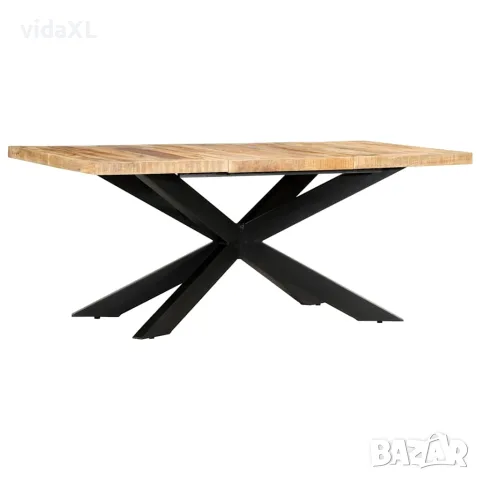 vidaXL Трапезна маса, 180x90x76 cм, грубо мангово дърво масив, снимка 8 - Маси - 56146544