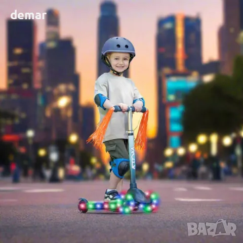 ATOM Eclipse Light-Up Детска тротинетка за бутане с регулируема височина на дръжката, за деца 3+ г., снимка 5 - Детски велосипеди, триколки и коли - 47370103