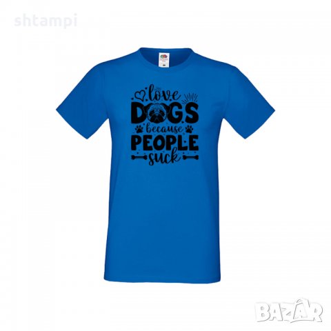 Мъжка тениска Свети Валентин Love Dogs Because People Suck, снимка 2 - Тениски - 35713543