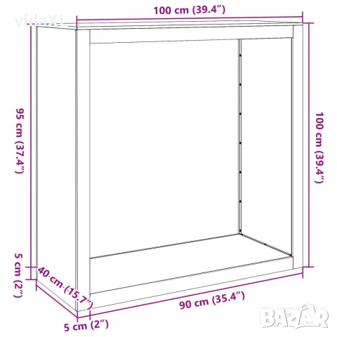 vidaXL Стойка за дърва, черна, 100x40x100 см, стомана, снимка 10 - Дърва за огрев - 56148204