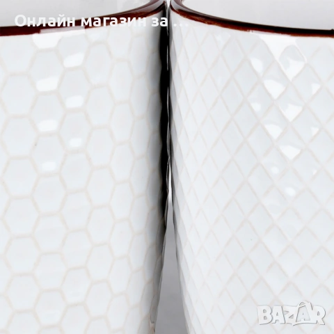 Комплект от 4 чаши с капацитет 400мл, бели 139674, снимка 5 - Прибори за хранене, готвене и сервиране - 53230799