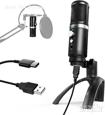 USB микрофон, Moman EM1, снимка 1 - Микрофони - 41357917