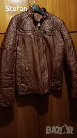 Мъжко кожено яке, снимка 2 - Якета - 47643004