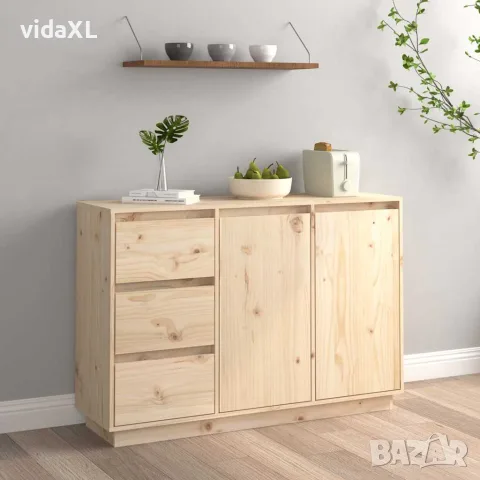 vidaXL Сайдборд, 111x34x75 см, бор масив, снимка 2 - Бюфети - 56147957