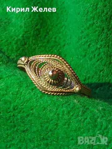 СТАРИНЕН ВЪЗРОЖДЕНСКИ ФИЛИГРАНЕН МАЙСТОРСКА ЮВЕЛИРНА РЪЧНА ИЗРАБОТКА ПРЪСТЕН 21685, снимка 2 - Антикварни и старинни предмети - 32552949