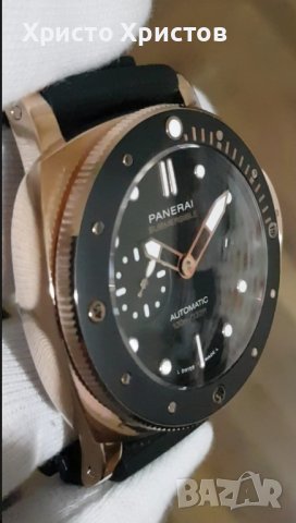 Мъжки луксозен часовник Panerai Submersible Luminor Carbotech, снимка 4 - Мъжки - 41630627