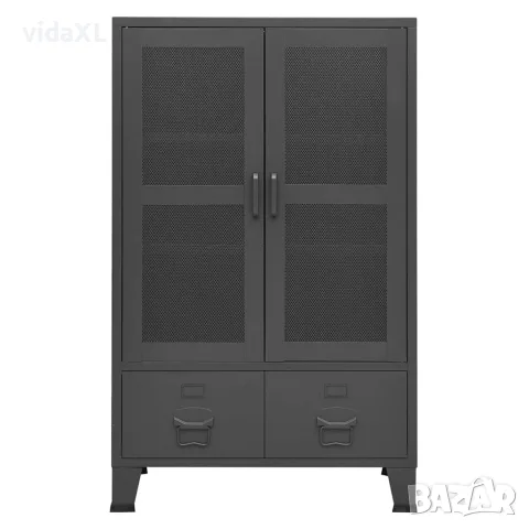 vidaXL Индустриален скрин за съхранение, антрацит, 70x40x115 cм, метал, снимка 3 - Скринове - 56147170