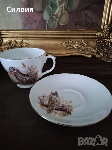 Винтидж голяма чаша с чинийка, снимка 6 - Декорация за дома - 53375288