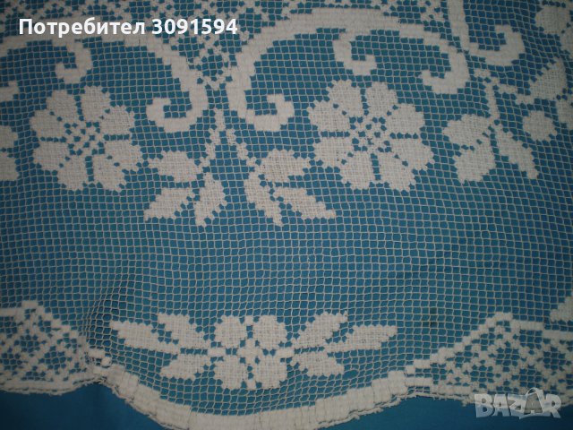 19век ръчно  плетена  елипсовидна покривка филе дантела , снимка 2 - Антикварни и старинни предмети - 41701110