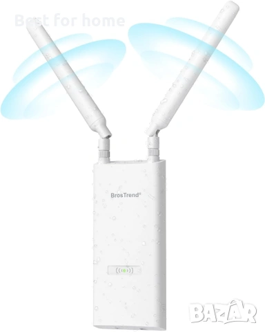 BrosTrend AC1200 Външен WiFi удължител с голям обхват, IP65 устойчив на атмосферни влияния 