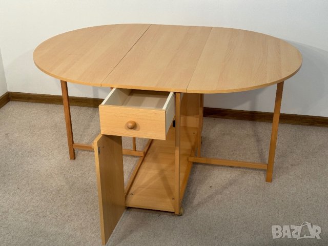 Разтегателна маса със 4 сгъваеми стола, сет , снимка 7 - Маси - 44274314