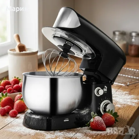 Мощен планетарен миксер 1200W с 6 скорости, снимка 7 - Миксери - 55768845
