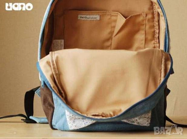 Бутикова раница ученическа чанта дамска с дантела, снимка 5 - Раници - 53644382